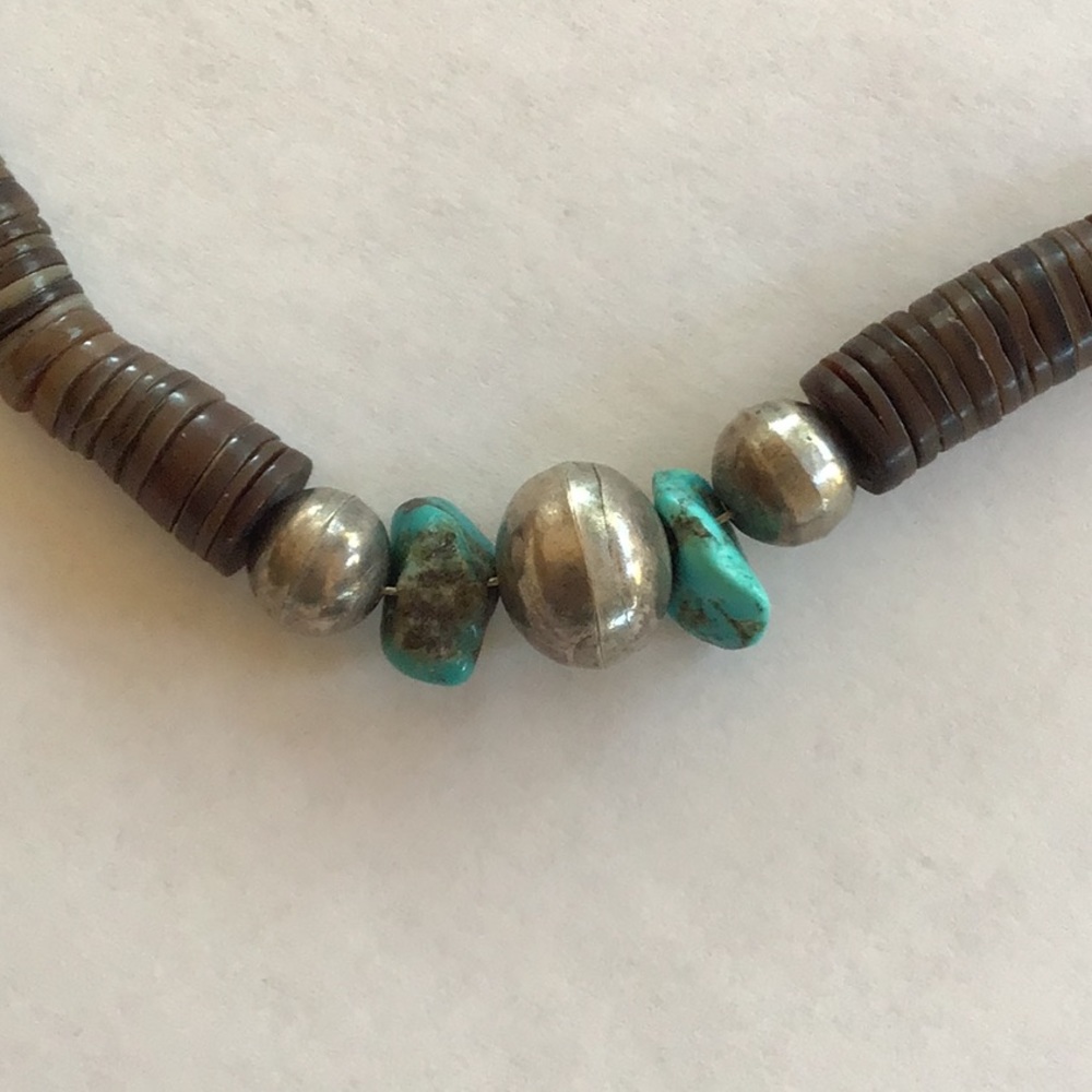 JADE silver STONE necklace 18” COLLAR